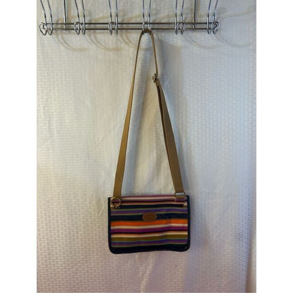 Fossil striped 9.5x7" crossbody adjustable straps multi-colors - Picture 1 of 6